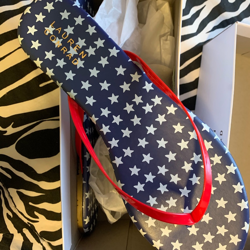 Brand New Lauren Conrad Flag Sandals